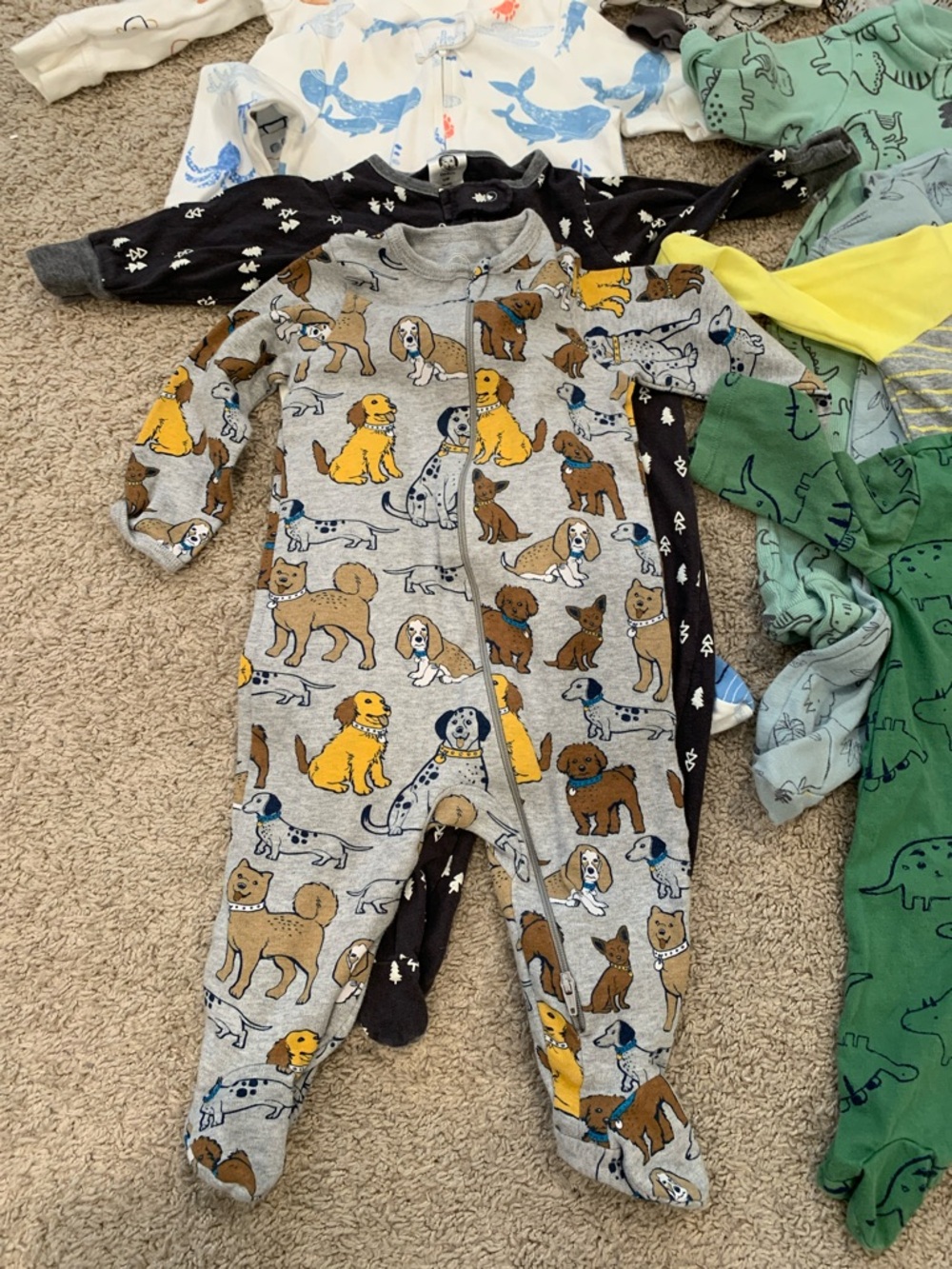 Qty.9 2 way Baby zipper pajamas 3m-6m Bundle - Picture 3 of 8